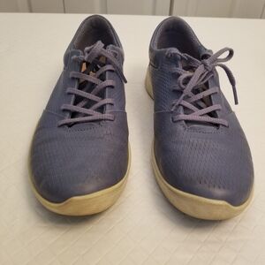 ECCO Women’s Blue Soft Leather Comfort Shoes Sneakers Size EU 39 US 8